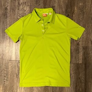 Mens Lime Green Puma Golf Shirt Small